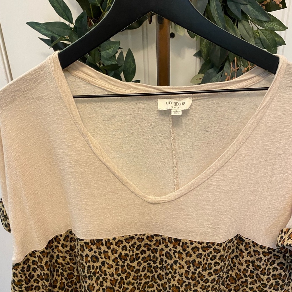 Umgee Boho Animal Print Leopard Print Color Block… - image 3